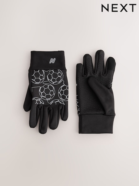 Black Football - Sports Gloves (3-16yrs)