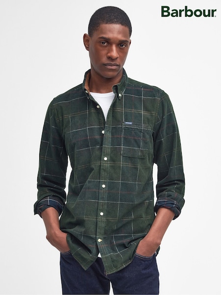 Green - Regular Barbour® Blair Tartan Cord Shirt