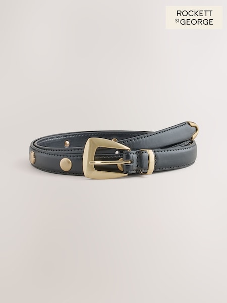 블랙 - Rockett St George Studded Skinny Belt