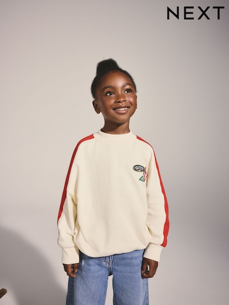 Ecru Ski Badge - Oversized Sweatshirt (3-16yrs)