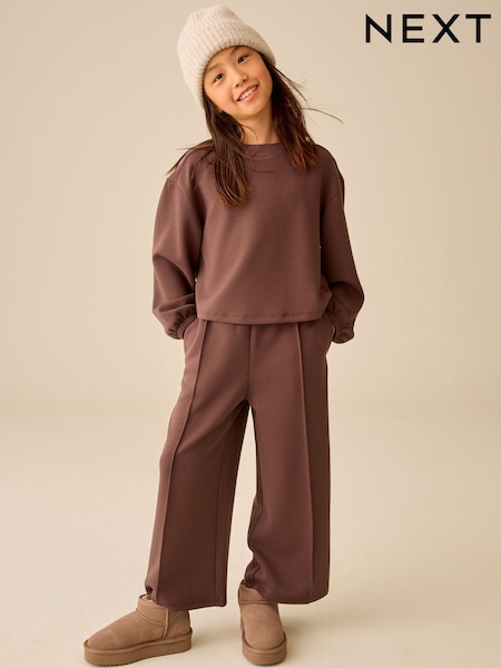 Chocolat Marron - Ensemble à Manches longues et jambes Ample (3-16ans)