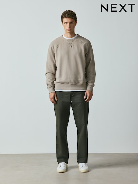 Green - Relaxed Fit Cotton Rich Stretch Chinos