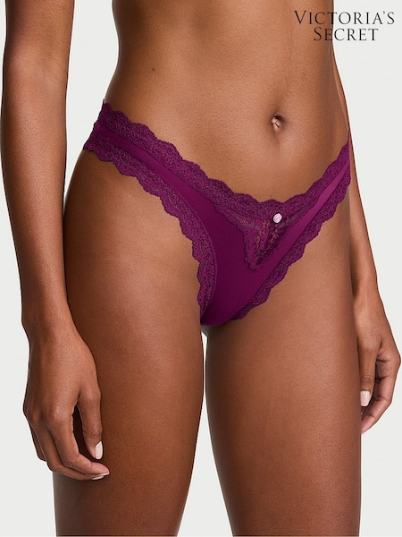 Rhubarb Purple Lace Trim - Victoria's Secret Knickers
