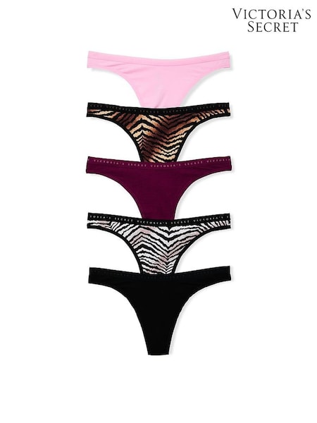 Pink/Zebra/Red/Black - Victoria's Secret 5 Pack Knickers