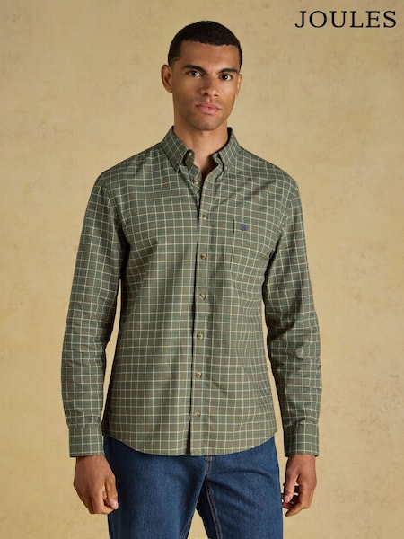 Vert kaki - Regular Joules Checked Classic Fit Cotton Oxford Shirt