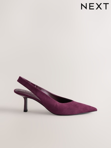 Burgundy Red - Forever Comfort® Point Toe Slingback Heels