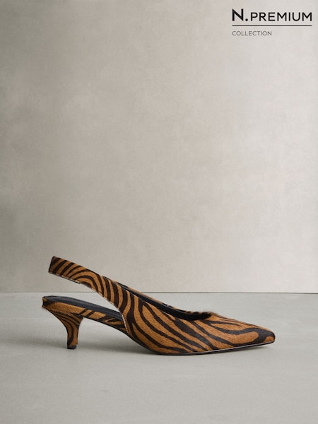 Zebra - N.premium Leather Slingback Heels