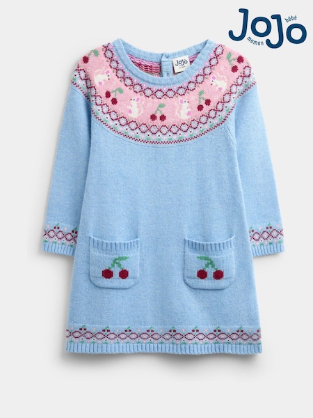 Light Blue Mouse - Jojo Maman Bébé Fairisle Knitted Dress