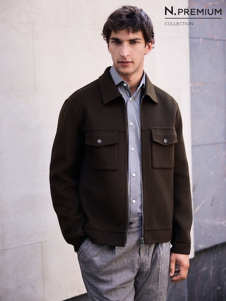 Khaki Green - Regular N. Premium Smart Jacket With Wool