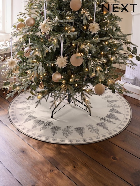 Washable Winter Trees Circle Rug