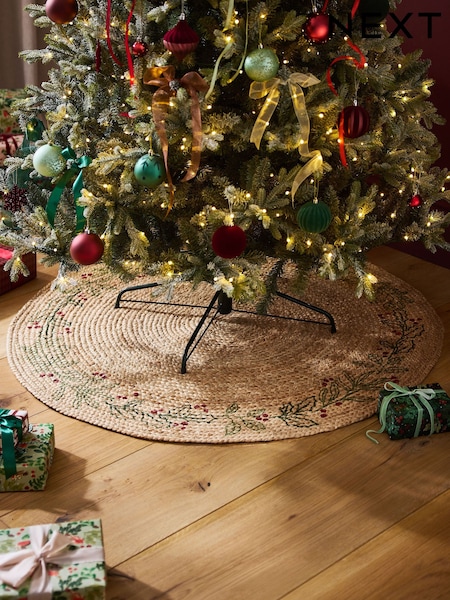 Festive Wreath Jute Circle Rug