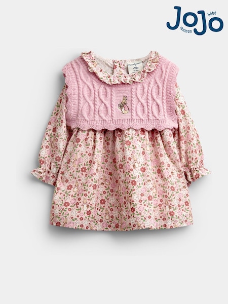 Pink Floral Peter Rabbit - Jojo Maman Bébé Flopsy Knit Dress