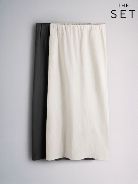 Cream, Grey - The Set 2 Pack Maxi Skirts