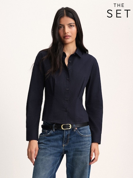 海軍藍／白色 - The Set 2 Pack Waisted Shirts