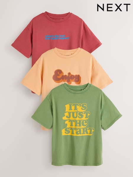 Multi - Oversized Graphic T-shirts 3 Pack (3-16yrs)