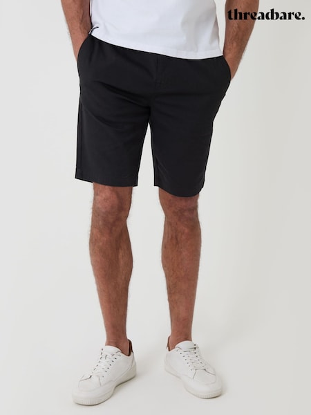 Black - Regular Threadbare Elasticated Waist Stretch Chino Shorts