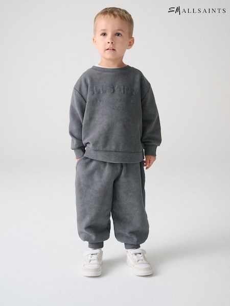 Gri cenuşiu - Smallsaints Underground Oversized Sweatshirt And Joggers Set