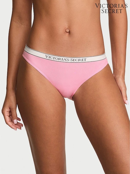 Victoria Pink - Victoria's Secret Logo Ribbed Knickers