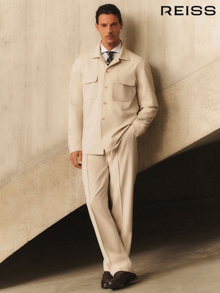 kameno siva - Regular Reiss Peshi Relaxed-fit Belted Pintuck Trousers