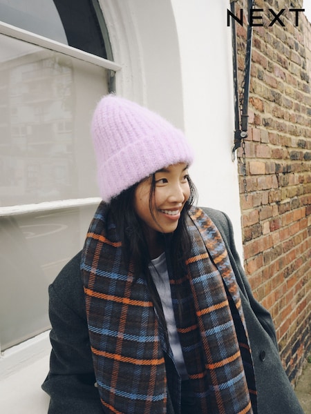 Lilac/Purple - Ribbed Beanie Hat