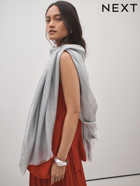 Silver - Sparkle Lightweight Scarf