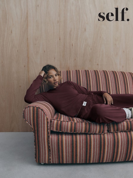 Washed Berry - Self. Soft Touch Long Sleeve Pyjamas