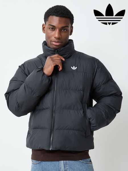 Melns - Regular Adidas Originals Stand Collar Regen Jacket