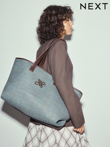 Navy - Check Shoulder Bag