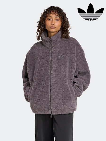 Grey - Adidas Originals Essentials Teddy Jacket