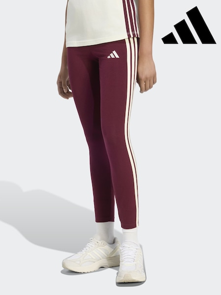 Maroon Red - Adidas Essentials 3-stripes Cotton Leggings