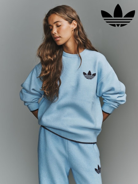 Світло-блакитний - Adidas Originals Knitted Creneck Jumper