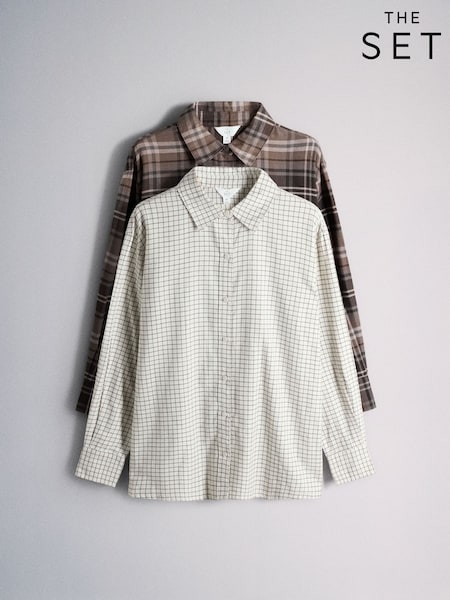 Multi - The Set 2 Pack Check Flannel Shirts