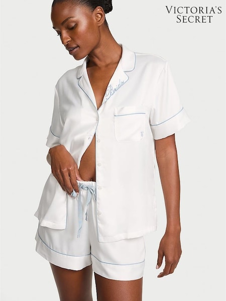 Coconut White Bride - Victoria's Secret Satin Short Pyjamas Set
