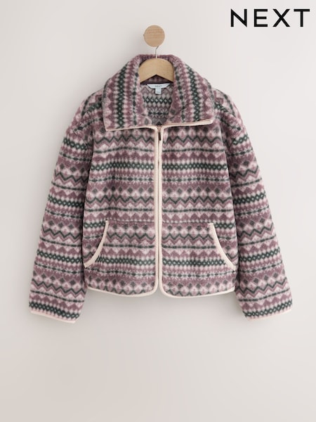 Gri/Roz/Alb - Fairisle Borg Jacket