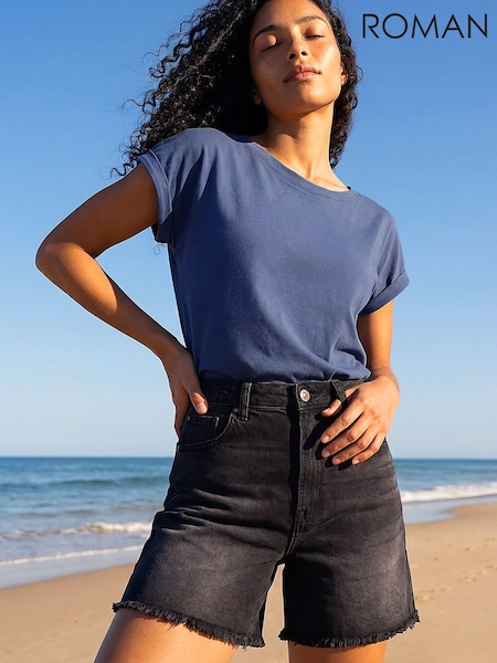 Blau - Roman Plain Stretch Cotton Jersey T-shirt