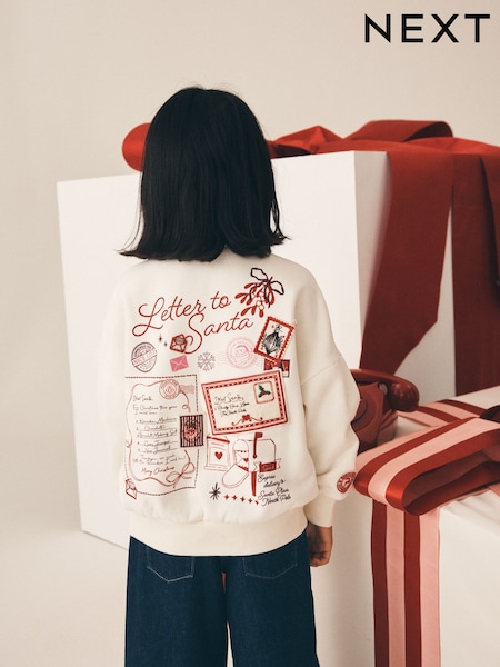 Cream Christmas Letter to Santa - Mikina (3-16let)