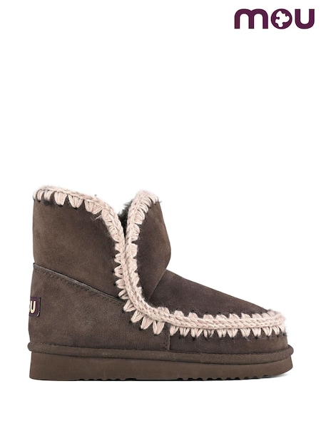 Brown - Mou Eskimo 18 Sheepskin Lined Suede Boots