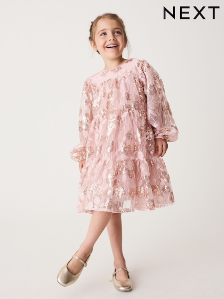 Gold - Gold Sequin Dress (3-16yrs)
