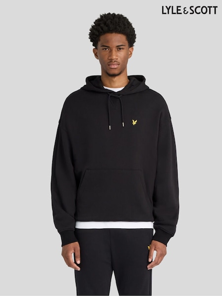 Black - Regular Lyle & Scott Heavyweight Loopback Pullover Hoodie