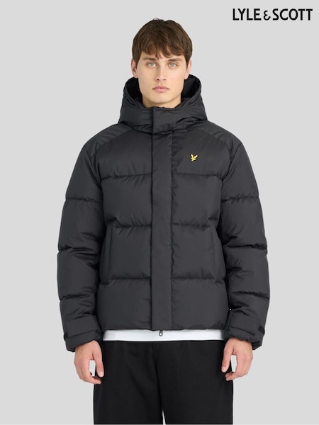 Black - Regular Lyle & Scott Hooded Puffer Jacket