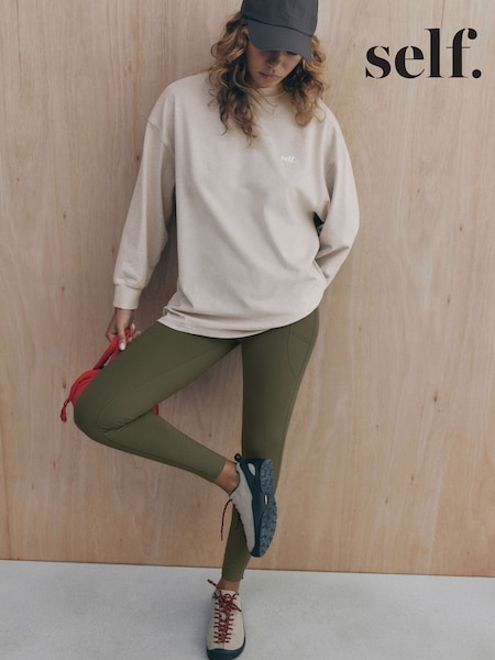 Khaki Green - Self. Thermal Leggings