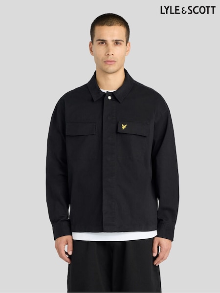 Black - Regular Lyle & Scott Washed Overshirt