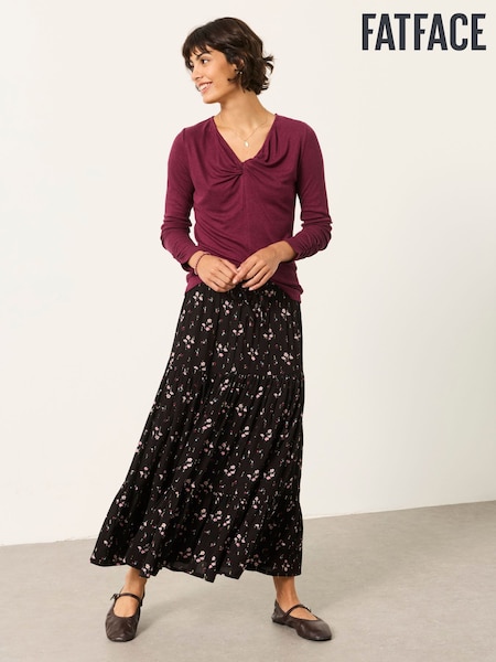 Black Rose Bud - Fatface Maxi Skirt
