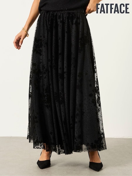 أسود - Fatface Spot Skirt
