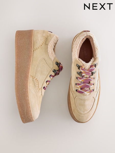 Sand - Forever Comfort® Suede Hiker Wedge Trainers