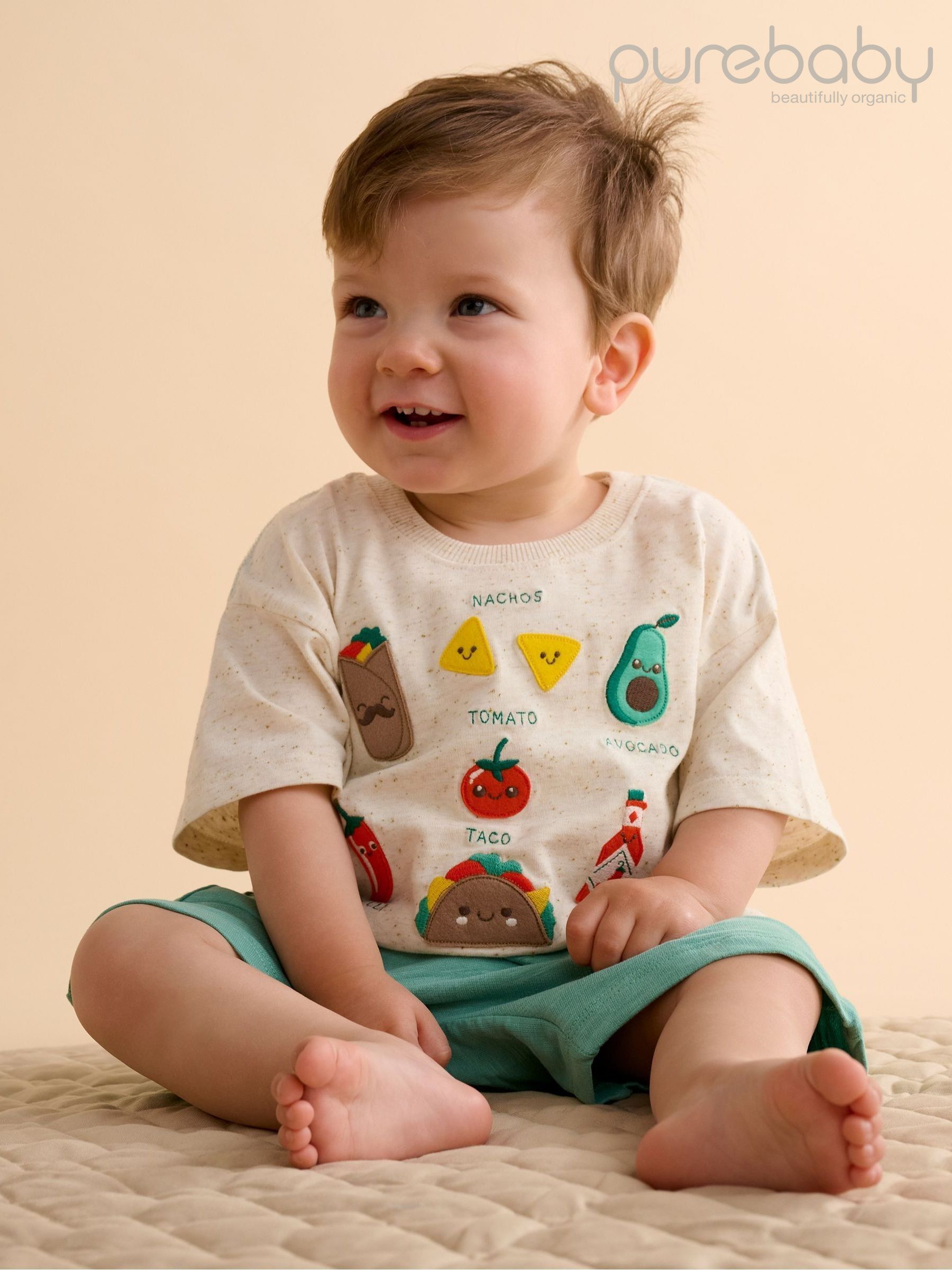 PURE BABY 新品　ベビースーツ&パンツ&ビーニーセット Zip Growsuit & Headband Set-Babies by Purebaby Online | THE ICONIC