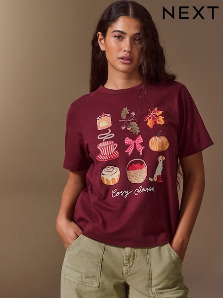 Payız qrafikası - Crew Neck Girlfriend T-shirt