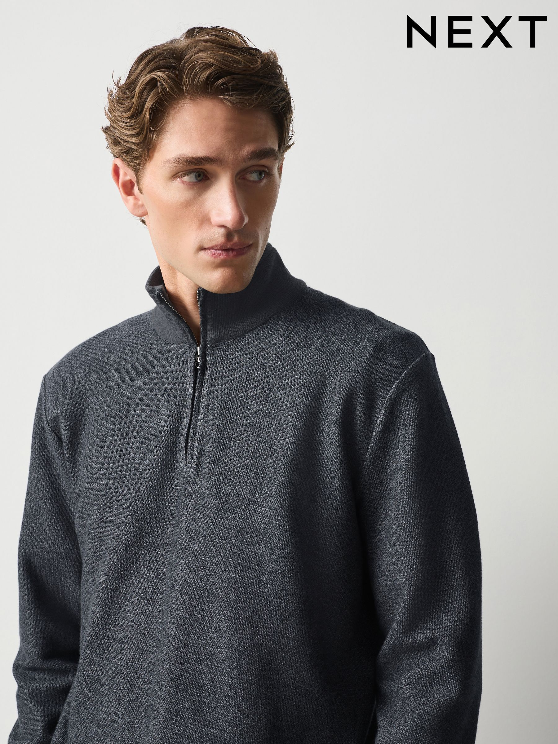 Mens Zip Neck T-Shirts | Next Qatar