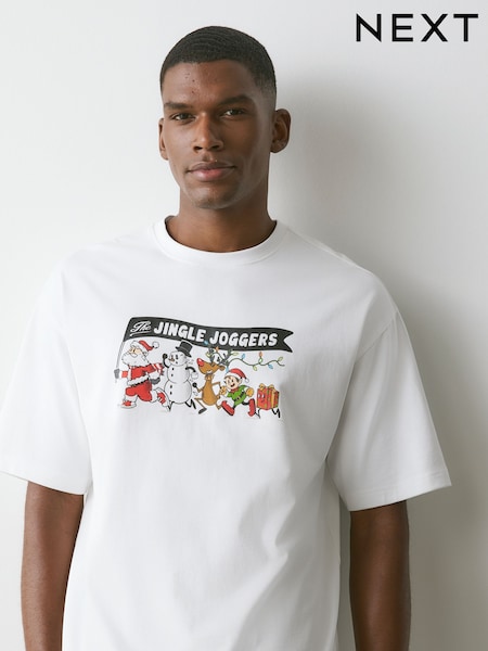 Pantalones de chándal blancos con cascabeles - Regular Christmas Graphic T-shirt