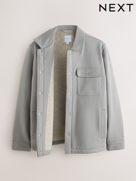 冰灰色 - Regular Borg Lined Shacket